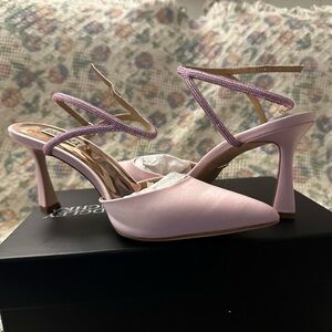 Badgley Mischka Women's Kamilah Pointed Ankle Strap High Heel Sandals